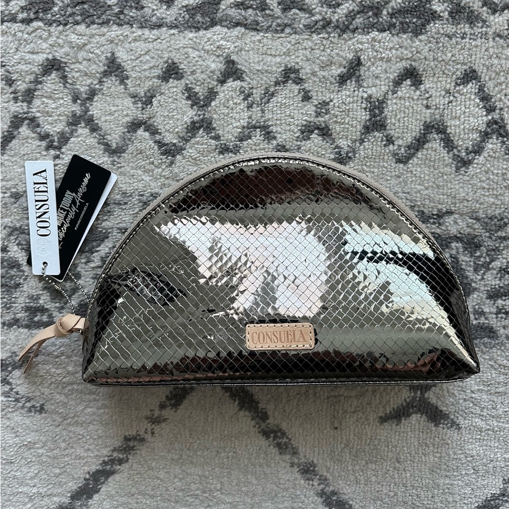 Consuela Kyle large cosmetic case / Silver makeup bag
